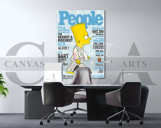 Bart Simpson Fashion Week Canvas Wall Art Luxury Streetwear Wall Decor