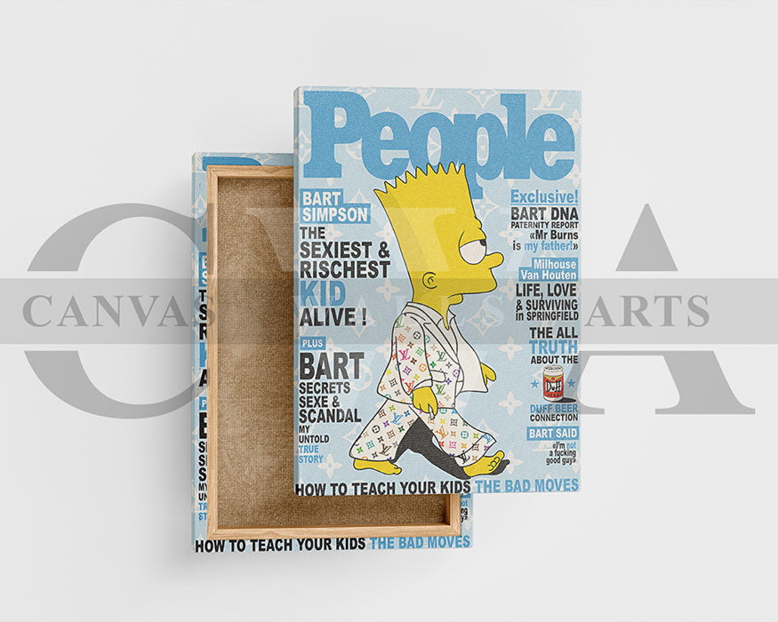 Bart Simpson Fashion Week Canvas Wall Art Luxury Streetwear Wall Decor