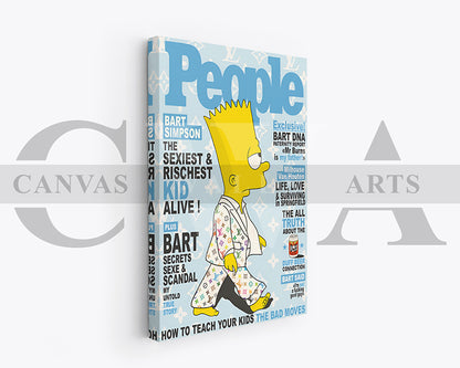 Bart Simpson Fashion Week Canvas Wall Art Luxury Streetwear Wall Decor