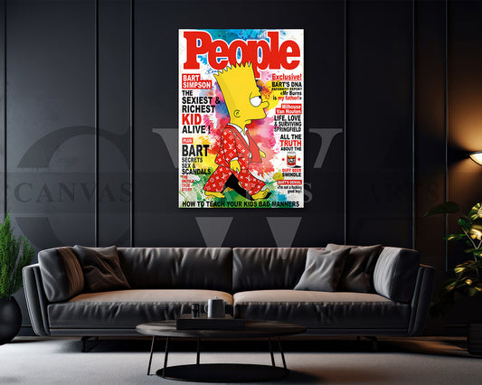 Bart Simpson Fashion Week Canvas Wall Art