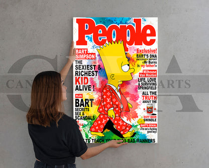 Bart Simpson Fashion Week Canvas Wall Art