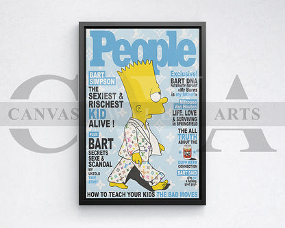 Bart Simpson Fashion Week Canvas Wall Art Luxury Streetwear Wall Decor