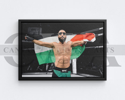 Belal Muhammad Black & White Canvas Art MMA Canvas Wall Art