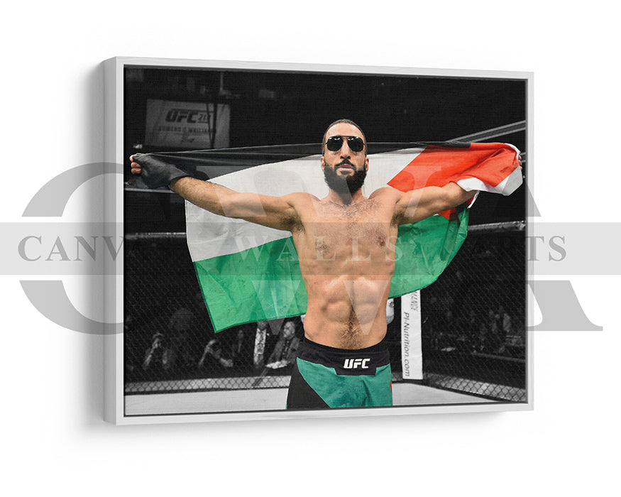 Belal Muhammad Black & White Canvas Art MMA Canvas Wall Art