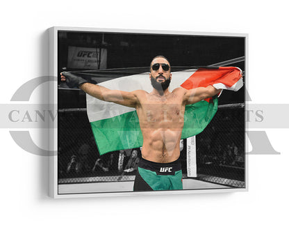 Belal Muhammad Black & White Canvas Art MMA Canvas Wall Art