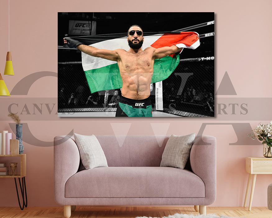 Belal Muhammad Black & White Canvas Art MMA Canvas Wall Art