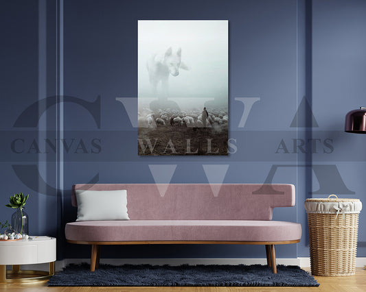 Big Wolf Canvas Wall Art Animal Poster Print