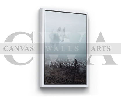 Big Wolf Canvas Wall Art Animal Poster Print