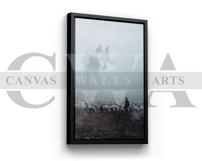 Big Wolf Canvas Wall Art Animal Poster Print