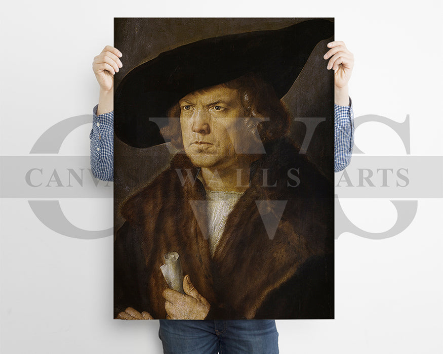 Bildnis Eines Unbekannten Mannes by Albrecht Durer Painting Canvas Wall Art