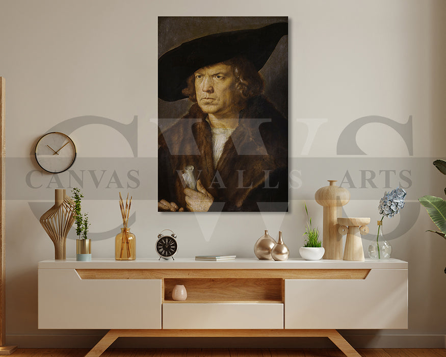 Bildnis Eines Unbekannten Mannes by Albrecht Durer Painting Canvas Wall Art