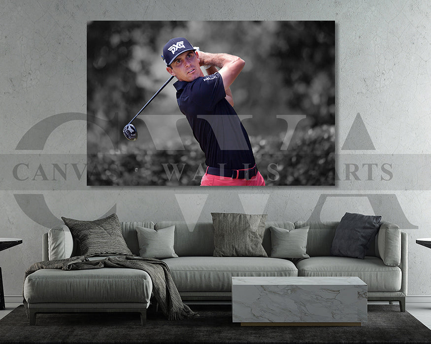 Billy Horschel Black & White Canvas Art Golf Canvas Wall Art