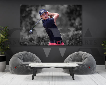 Billy Horschel Black & White Canvas Art Golf Canvas Wall Art