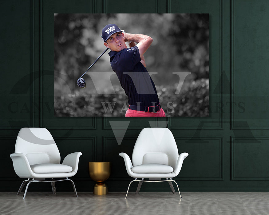 Billy Horschel Black & White Canvas Art Golf Canvas Wall Art