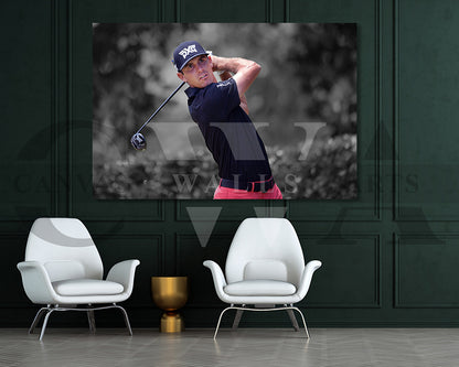 Billy Horschel Black & White Canvas Art Golf Canvas Wall Art