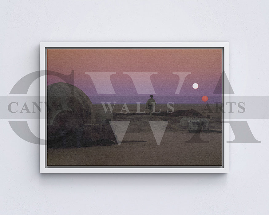 Binary Sunset Star Wars Canvas Wall Art Movie Poster Print