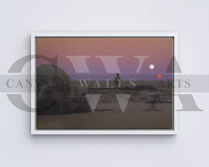 Binary Sunset Star Wars Canvas Wall Art Movie Poster Print
