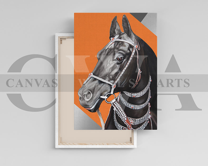 Black Horse Canvas Wall Art