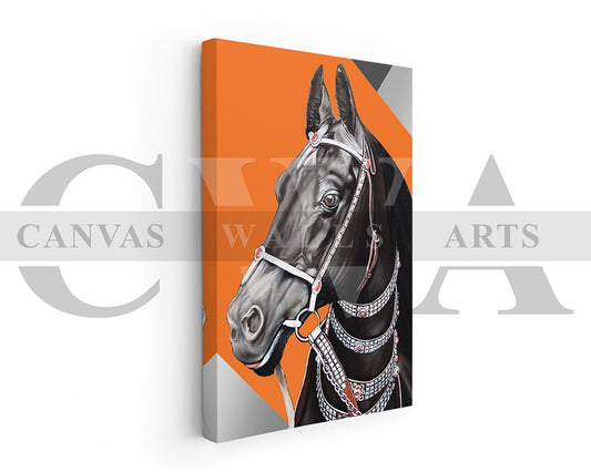 Black Horse Canvas Wall Art
