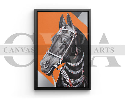 Black Horse Canvas Wall Art