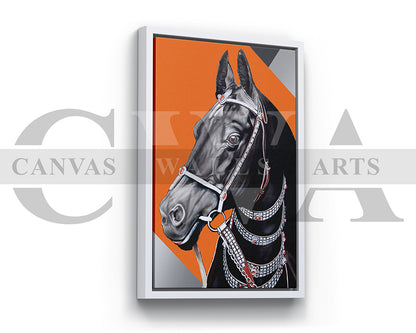Black Horse Canvas Wall Art