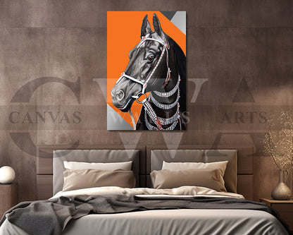 Black Horse Canvas Wall Art