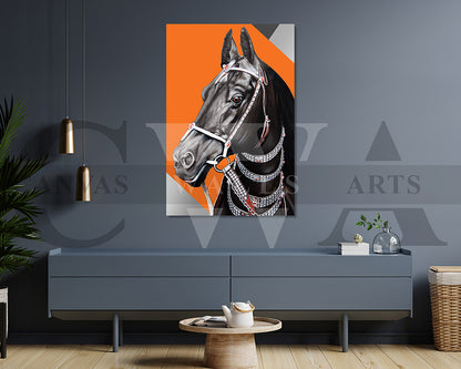 Black Horse Canvas Wall Art