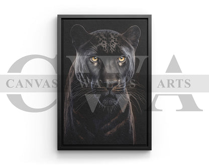 Black Leopard Canvas Wall Art Animal Poster Print