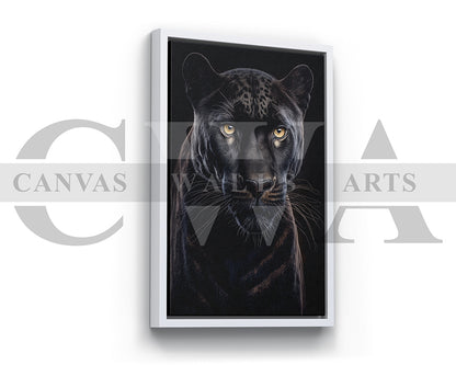 Black Leopard Canvas Wall Art Animal Poster Print