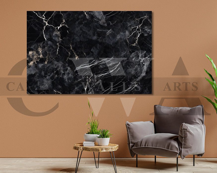 Black Marble Canvas Wall Art