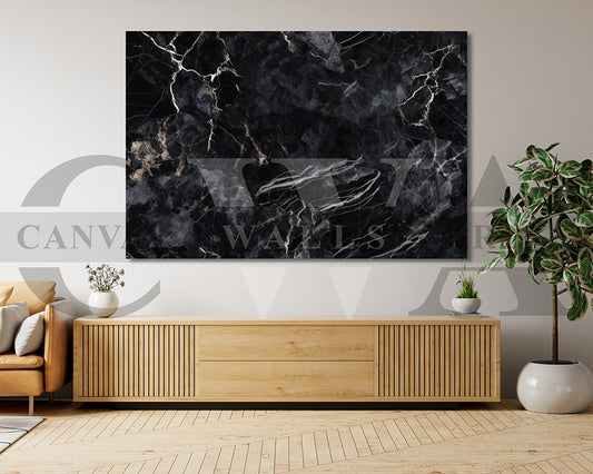 Black Marble Canvas Wall Art