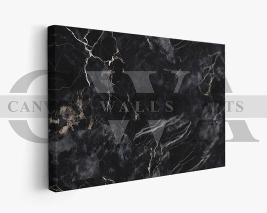 Black Marble Canvas Wall Art