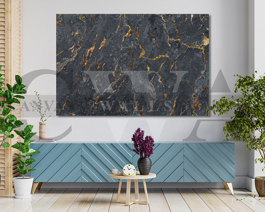Black Marble Surface Canvas Wall Art