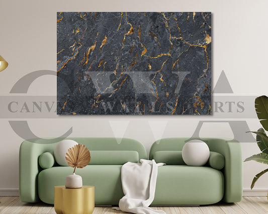 Black Marble Surface Canvas Wall Art