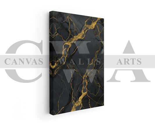 Black and Gold Marble Canvas Wall Art Abstract Home Decor