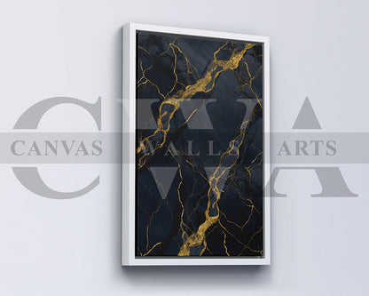 Black and Gold Marble Canvas Wall Art Abstract Home Decor