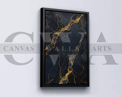 Black and Gold Marble Canvas Wall Art Abstract Home Decor