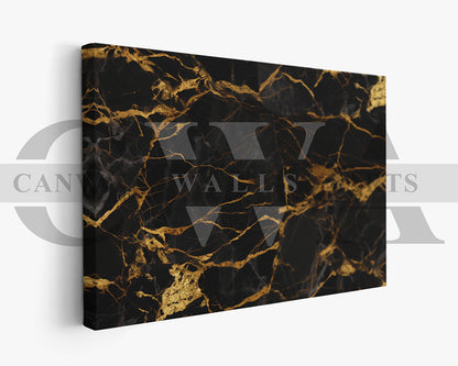 Black and Gold Marble Canvas Wall Art Abstract Poster Frame