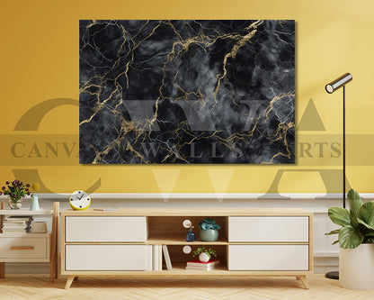 Black and Gold Marble Canvas Wall Art