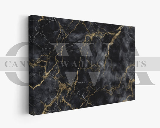 Black and Gold Marble Canvas Wall Art