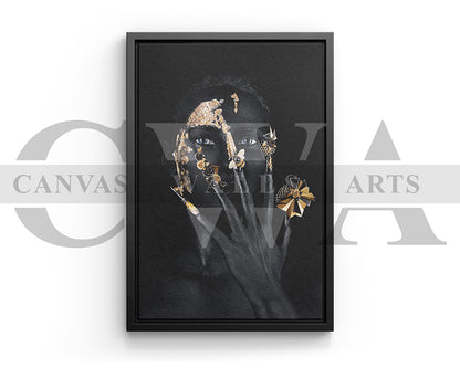 Black and Gold Woman Canvas Print