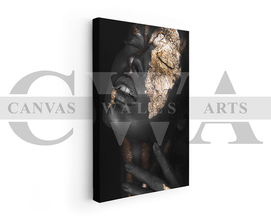 Black and Gold Woman Canvas Wall Art Wall Decor