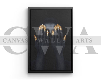 Black and Gold Woman Canvas Wall Art