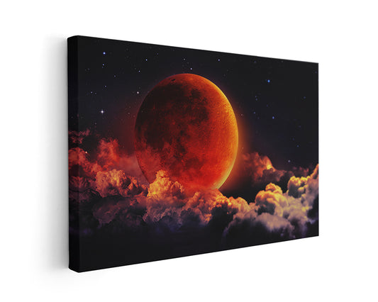 Blood Moon Galaxy Canvas Wall Art