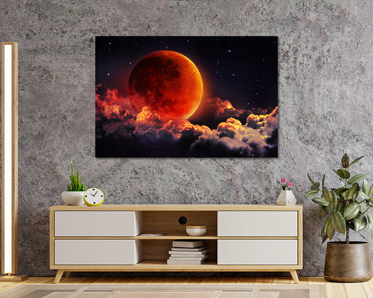 Blood Moon Galaxy Canvas Wall Art