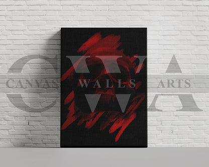 Blood Red Skull Canvas Wall Art Abstract Movie Poster