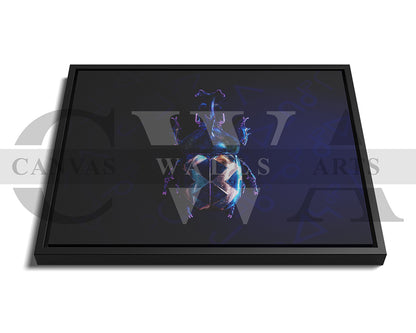 Blue Beetle Bug Canvas Wall Art