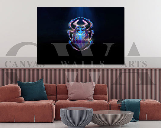 Blue Beetle Canvas Wall Art