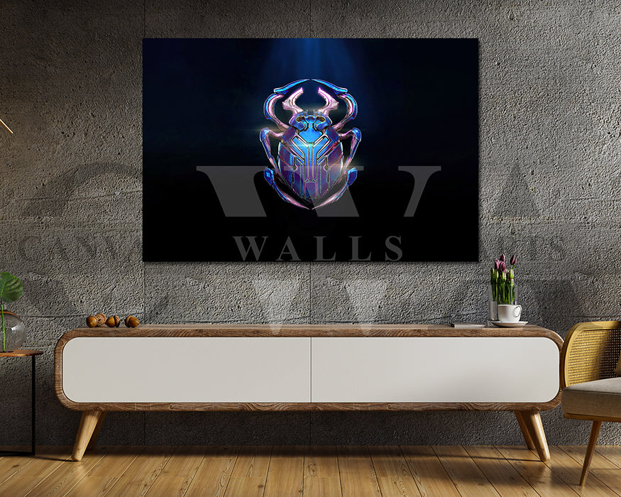 Blue Beetle Canvas Wall Art