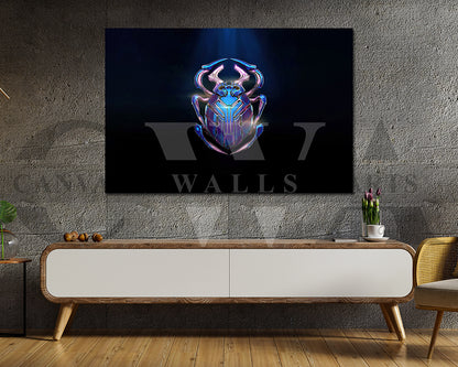 Blue Beetle Canvas Wall Art
